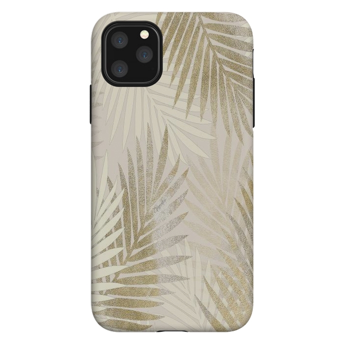 iPhone 11 Pro Max StrongFit Relaxing Palms-Gold by ''CVogiatzi.
