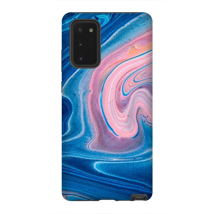 Galaxy Note 20 StrongFit Blue Acrylic Pour Color Liquid Marble by ArtsCase
