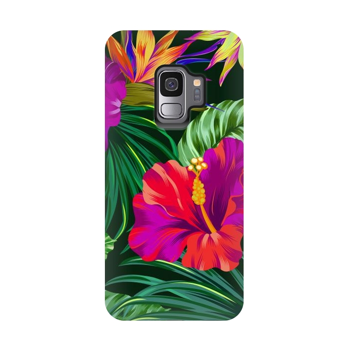 Galaxy S9 StrongFit Cute Tropical Floral Pattern XVI by ArtsCase