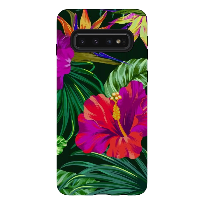 Galaxy S10 StrongFit Cute Tropical Floral Pattern XVI by ArtsCase