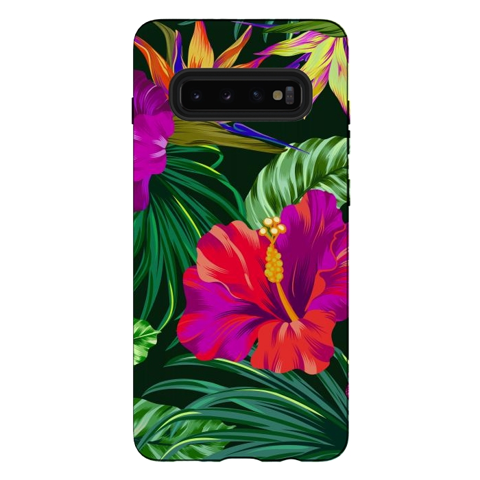 Galaxy S10 plus StrongFit Cute Tropical Floral Pattern XVI by ArtsCase