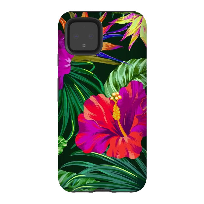 Pixel 4 StrongFit Cute Tropical Floral Pattern XVI by ArtsCase