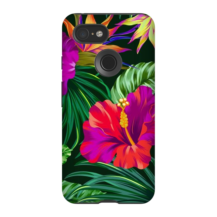 Pixel 3 StrongFit Cute Tropical Floral Pattern XVI by ArtsCase