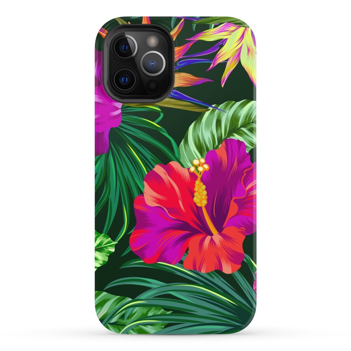 iPhone 12 Pro StrongFit Cute Tropical Floral Pattern XVI by ArtsCase