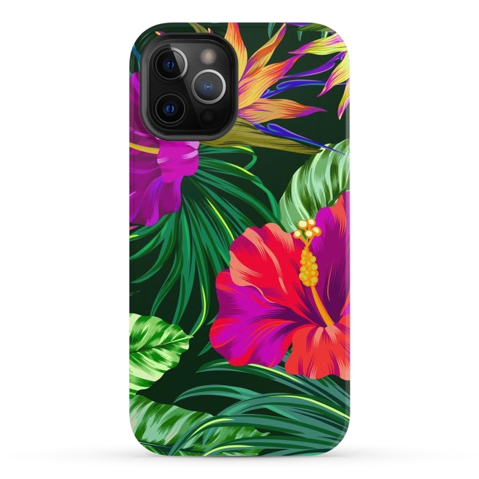 iPhone 12 Pro Max StrongFit Cute Tropical Floral Pattern XVI by ArtsCase