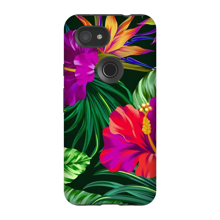 Pixel 3A StrongFit Cute Tropical Floral Pattern XVI by ArtsCase