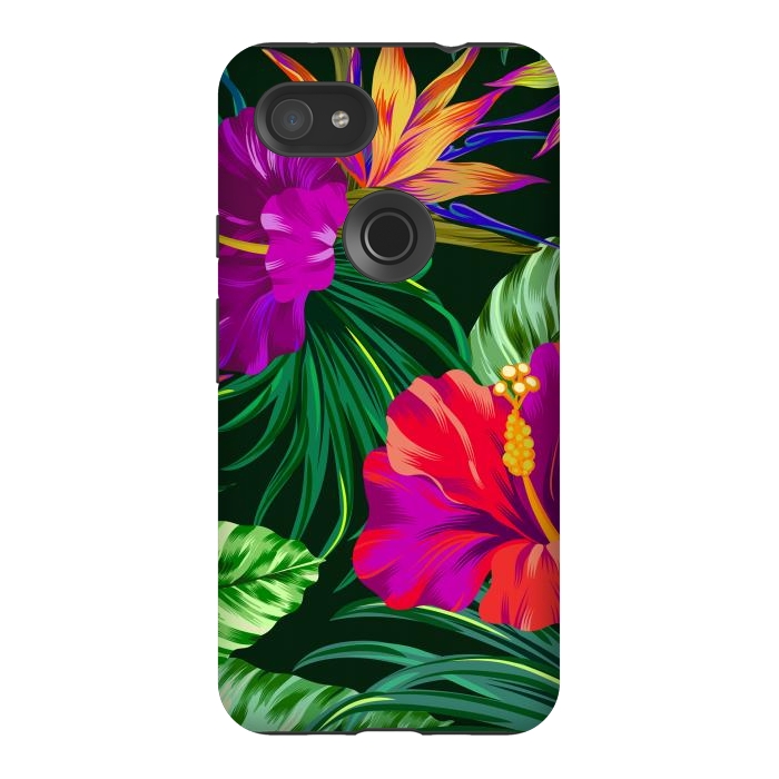 Pixel 3AXL StrongFit Cute Tropical Floral Pattern XVI by ArtsCase