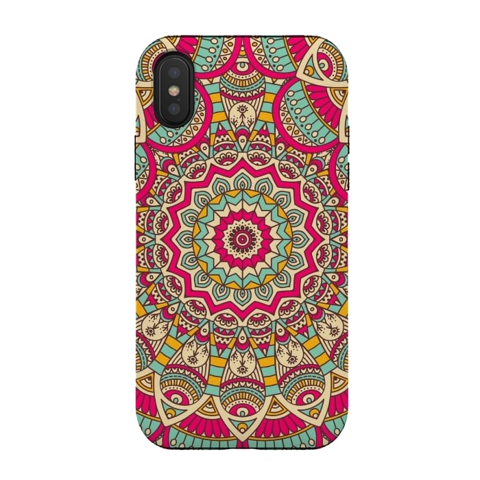 iPhone Xs / X StrongFit Ethnic floral seamless and Madala pattern by ArtsCase