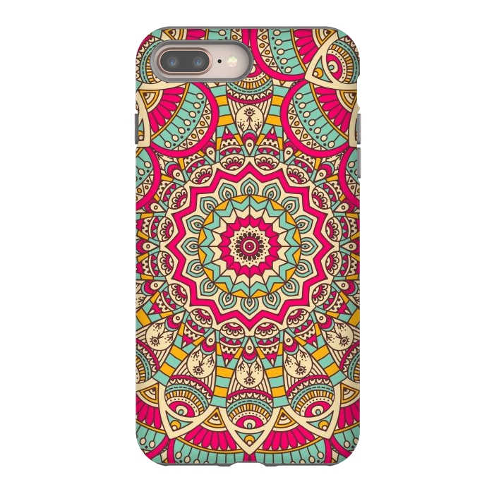 iPhone 8 plus StrongFit Ethnic floral seamless and Madala pattern by ArtsCase
