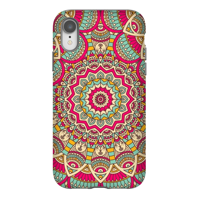 iPhone Xr StrongFit Ethnic floral seamless and Madala pattern by ArtsCase