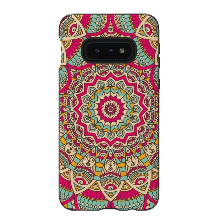 Galaxy S10e StrongFit Ethnic floral seamless and Madala pattern by ArtsCase