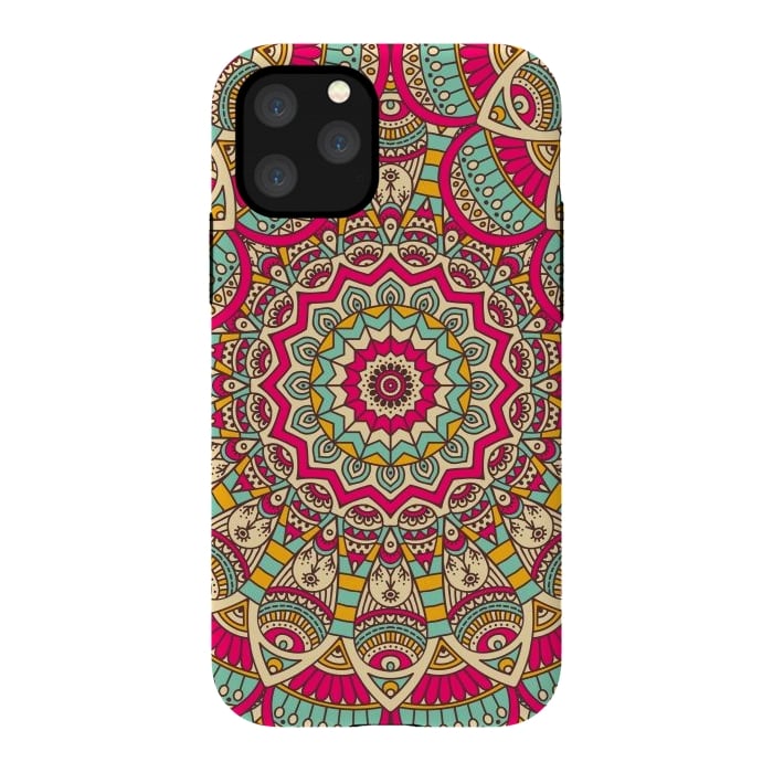 iPhone 11 Pro StrongFit Ethnic floral seamless and Madala pattern by ArtsCase