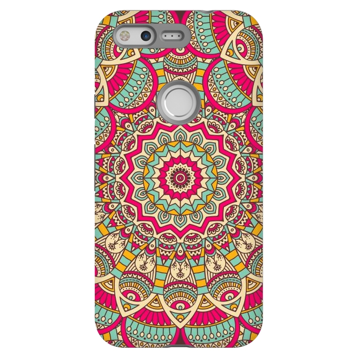 Pixel StrongFit Ethnic floral seamless and Madala pattern by ArtsCase