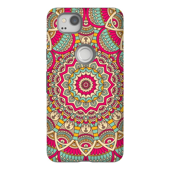 Pixel 2 StrongFit Ethnic floral seamless and Madala pattern by ArtsCase