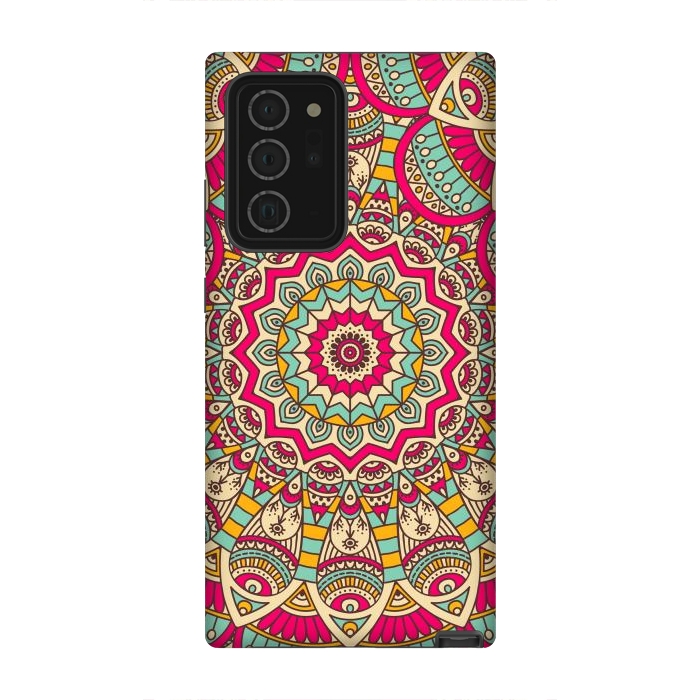 Galaxy Note 20 Ultra StrongFit Ethnic floral seamless and Madala pattern by ArtsCase