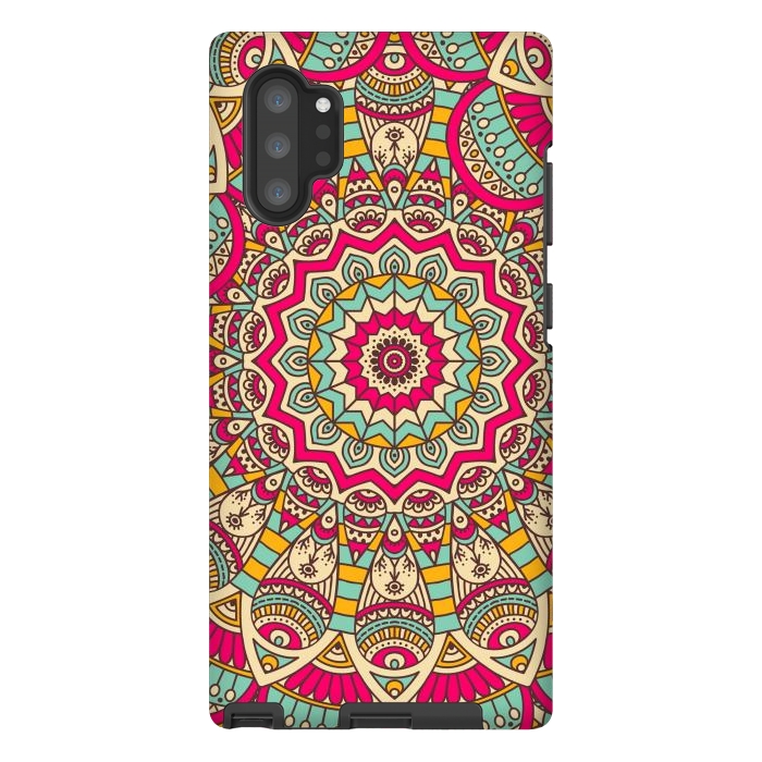 Galaxy Note 10 plus StrongFit Ethnic floral seamless and Madala pattern by ArtsCase