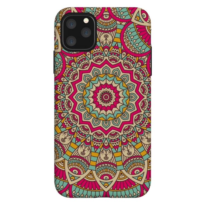 iPhone 11 Pro Max StrongFit Ethnic floral seamless and Madala pattern by ArtsCase