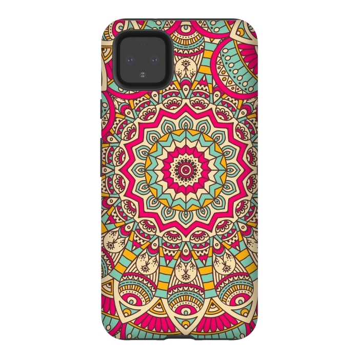 Pixel 4XL StrongFit Ethnic floral seamless and Madala pattern by ArtsCase