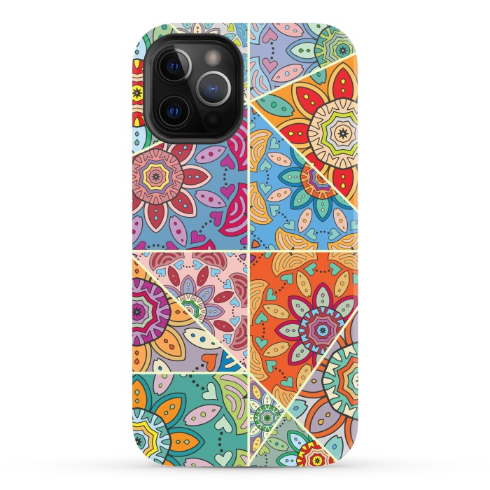 iPhone 12 Pro Max StrongFit Decorative Elements with Mandalas Designs by ArtsCase