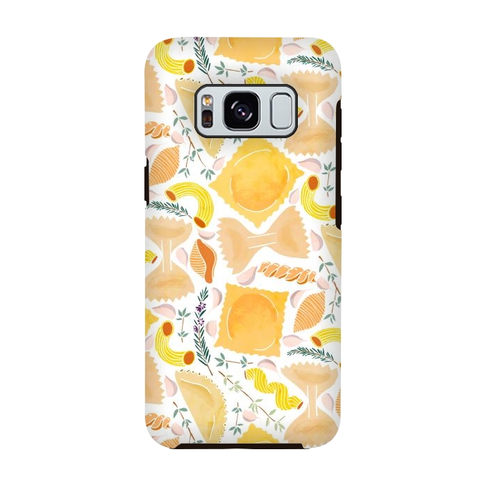 Galaxy S8 StrongFit Pasta Pattern on White by Tangerine-Tane