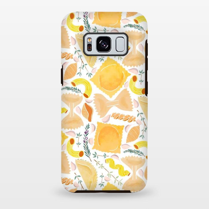 Galaxy S8 plus StrongFit Pasta Pattern on White by Tangerine-Tane