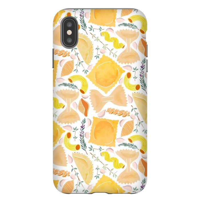 iPhone Xs Max StrongFit Pasta Pattern on White by Tangerine-Tane