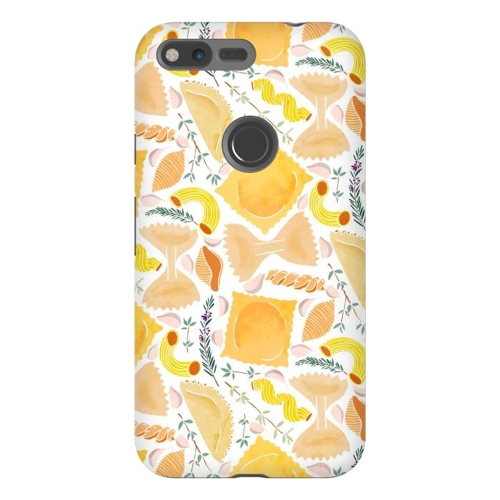 Pixel XL StrongFit Pasta Pattern on White by Tangerine-Tane