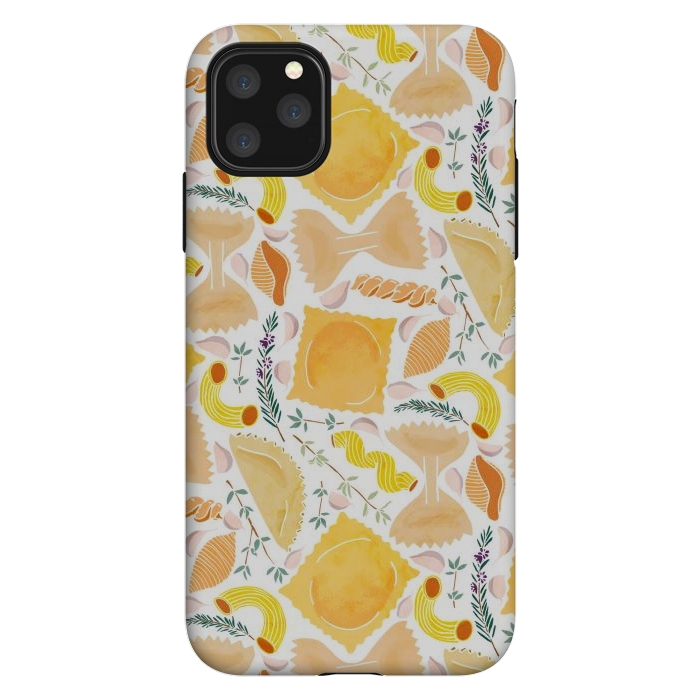 iPhone 11 Pro Max StrongFit Pasta Pattern on White by Tangerine-Tane