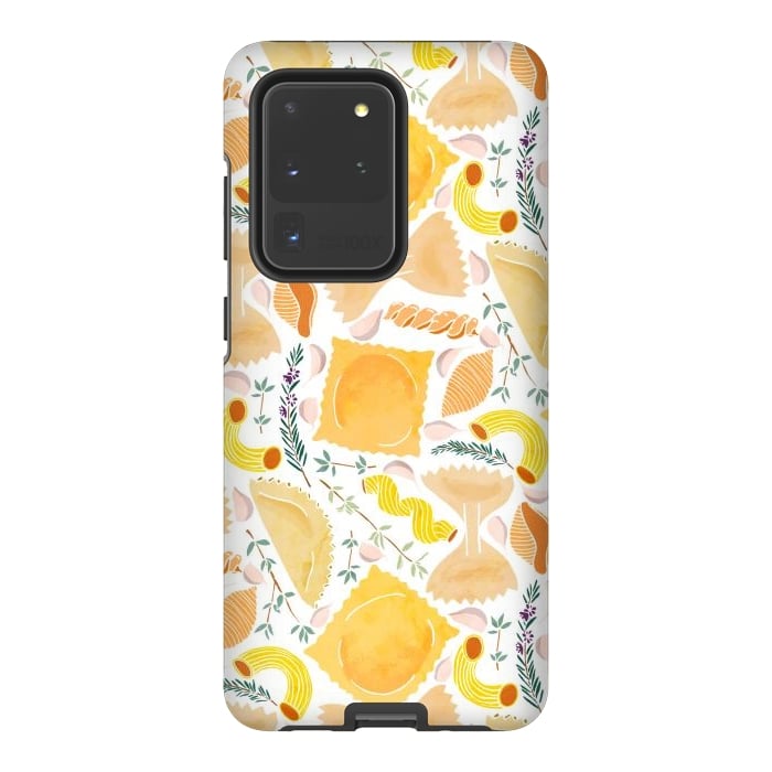 Galaxy S20 Ultra StrongFit Pasta Pattern on White by Tangerine-Tane