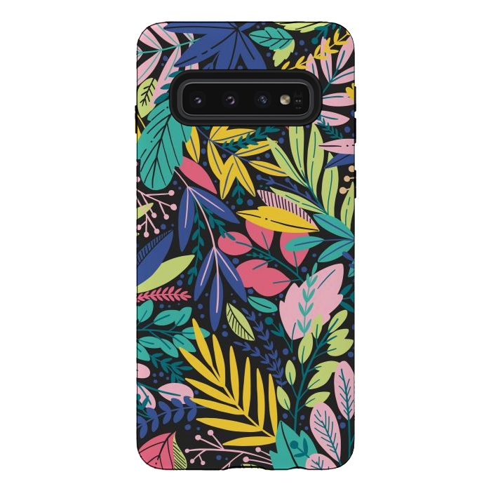 Galaxy S10 StrongFit Tropical Flowers by ArtsCase