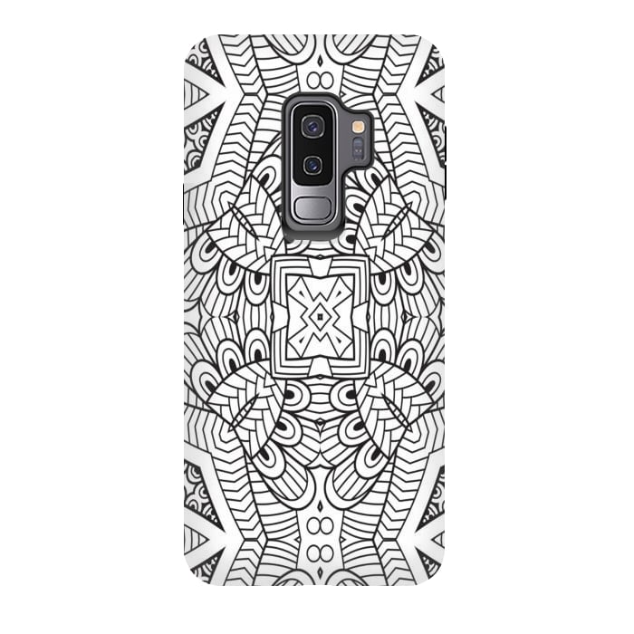 Galaxy S9 plus StrongFit doodle mandala modern art by haroulita