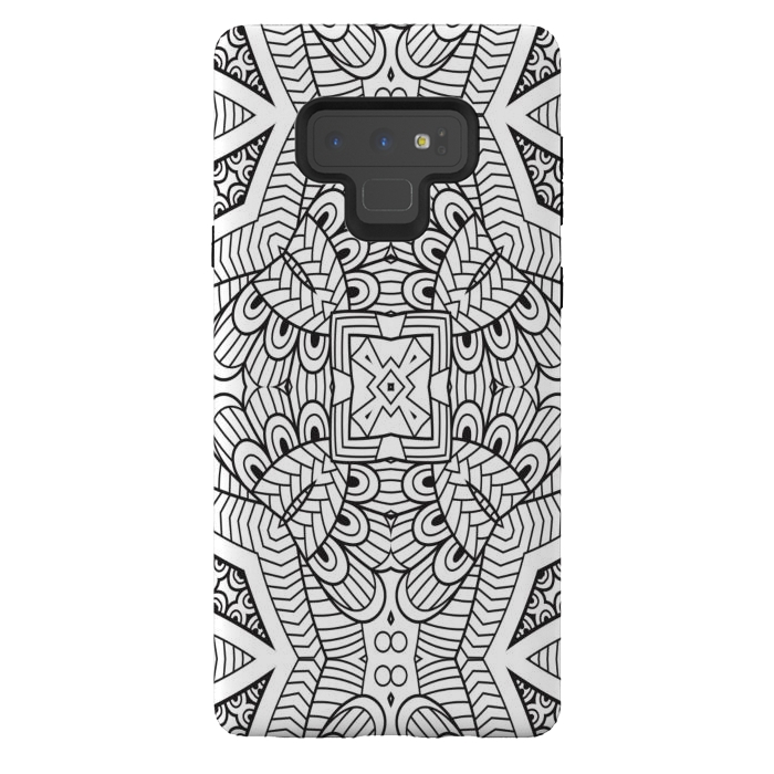 Galaxy Note 9 StrongFit doodle mandala modern art by haroulita