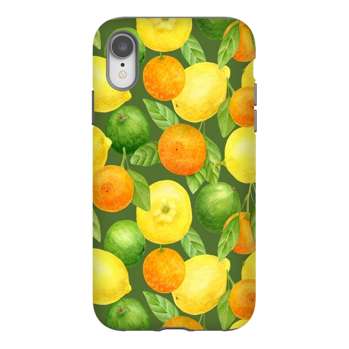 iPhone Xr StrongFit summer fruits lemons and oranges by haroulita