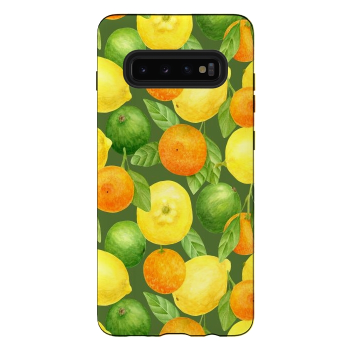 Galaxy S10 plus StrongFit summer fruits lemons and oranges by haroulita