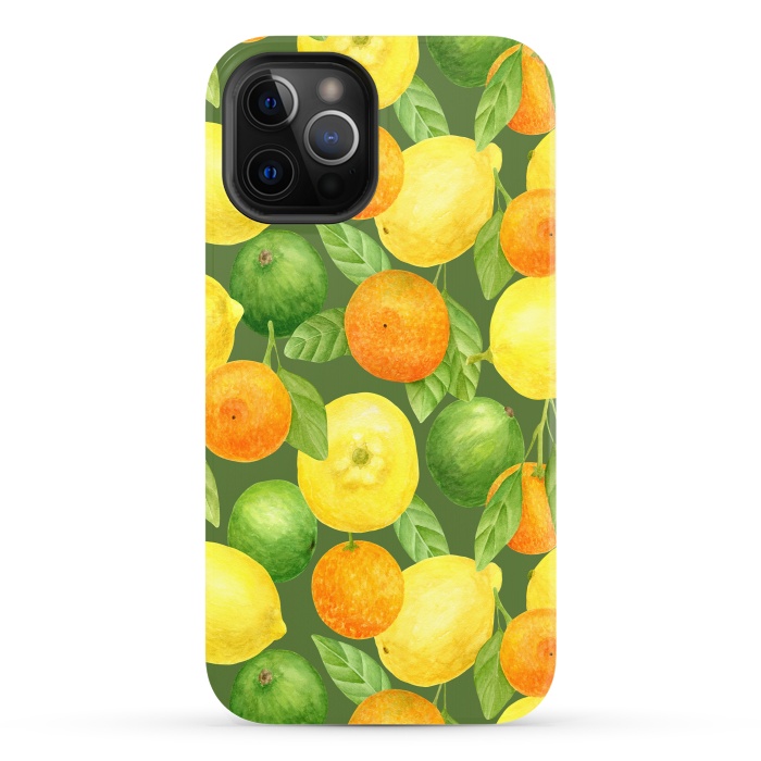 iPhone 12 Pro StrongFit summer fruits lemons and oranges by haroulita