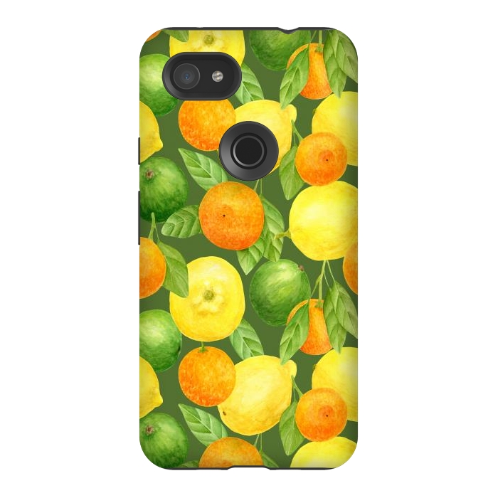 Pixel 3AXL StrongFit summer fruits lemons and oranges by haroulita