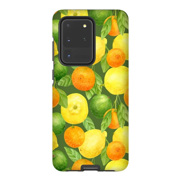 Galaxy S20 Ultra StrongFit summer fruits lemons and oranges by haroulita