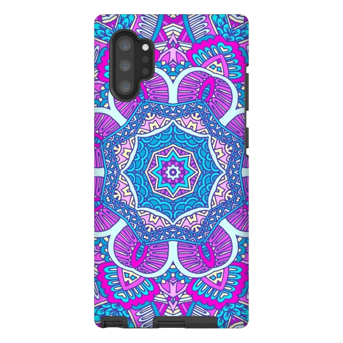 Galaxy Note 10 plus StrongFit purple pink modern star mandala  by haroulita