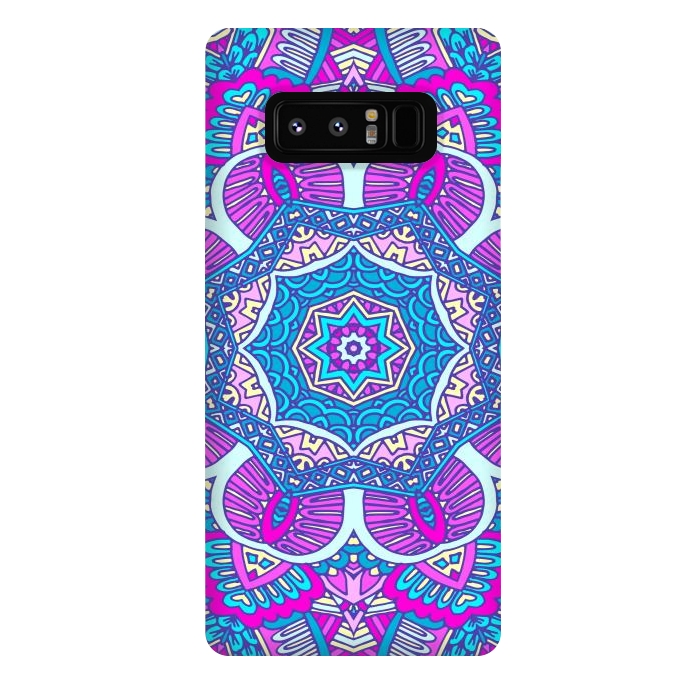 Galaxy Note 8 StrongFit purple pink modern star mandala  by haroulita