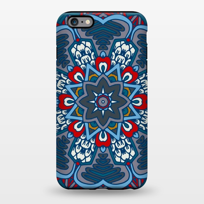 iPhone 6/6s plus StrongFit blue red star flower mandala by haroulita
