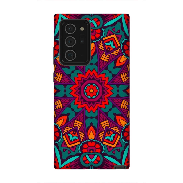 Galaxy Note 20 Ultra StrongFit red geometric mandala by haroulita