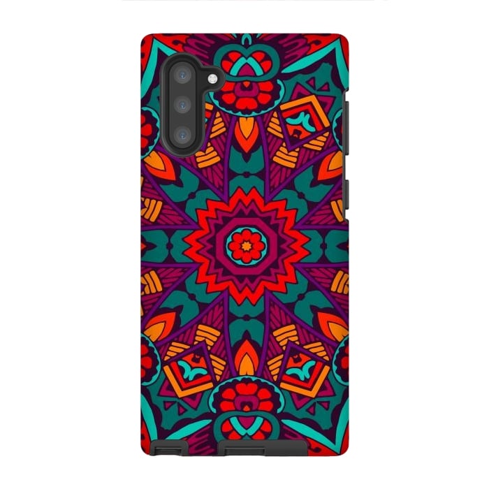 Galaxy Note 10 StrongFit red geometric mandala by haroulita