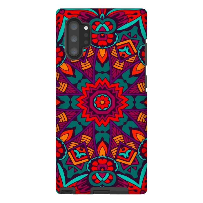 Galaxy Note 10 plus StrongFit red geometric mandala by haroulita