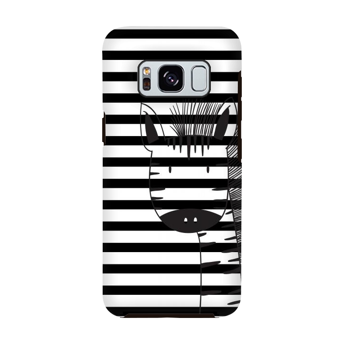 Galaxy S8 StrongFit minimal black white cute zebra by haroulita