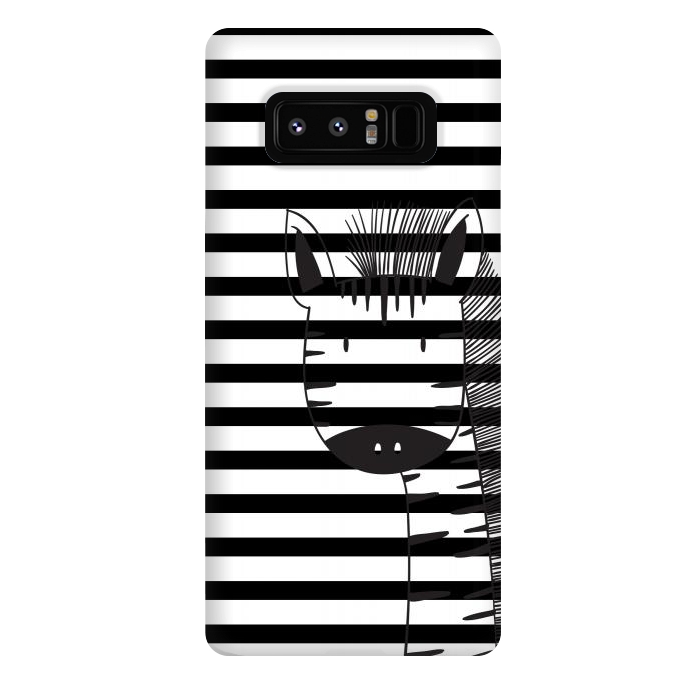 Galaxy Note 8 StrongFit minimal black white cute zebra by haroulita