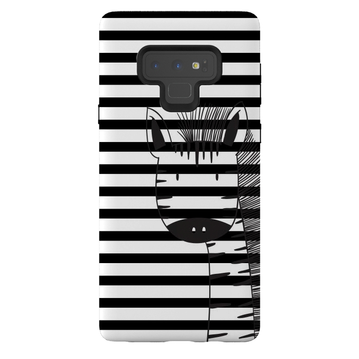Galaxy Note 9 StrongFit minimal black white cute zebra by haroulita