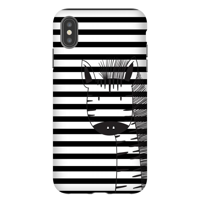 iPhone Xs Max StrongFit minimal black white cute zebra by haroulita