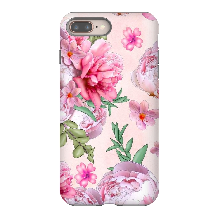 iPhone 8 plus StrongFit purple pink peony flowers by haroulita