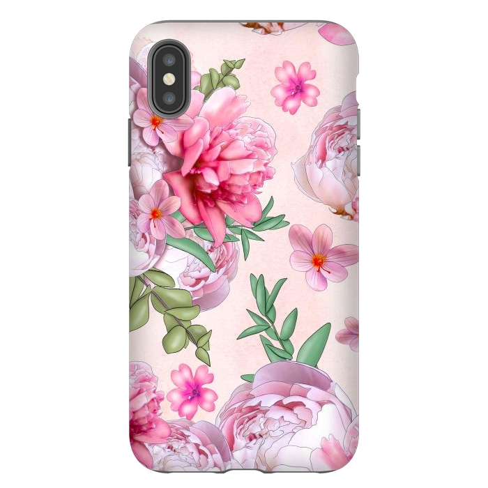 iPhone Xs Max StrongFit purple pink peony flowers by haroulita