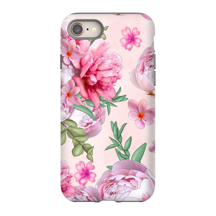 iPhone SE StrongFit purple pink peony flowers by haroulita